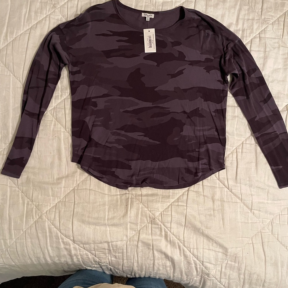 Blue camouflaged soft long sleeved shirt